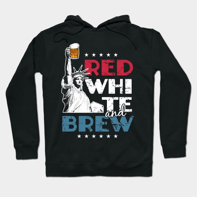 Red White and Brew 4th of July Hoodie by SolarFlare